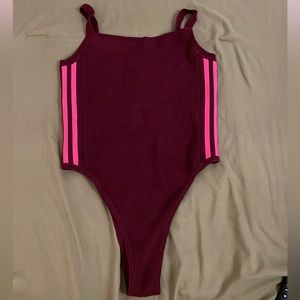 Maroon and pink Adidas Ivy Park bodysuit (L)